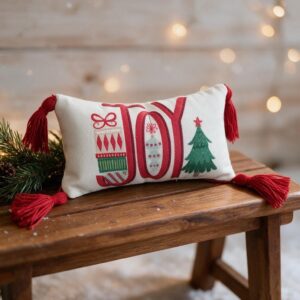 Cojín navideño Joy con árbol de Navidad – NAV001