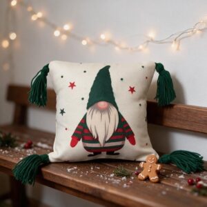 Cojín navideño Gnomo de gorro verde – NAV004