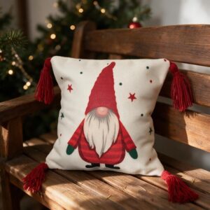 Cojín navideño Gnomo de gorro rojo – NAV005