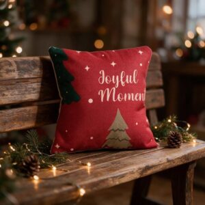 Cojín navideño Joyful Moment rojo – NAV006