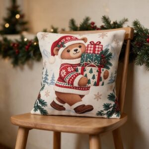 Cojín navideño Oso con regalos – NAV016
