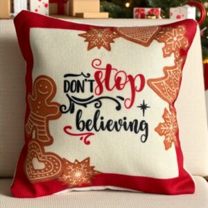 Cojín navideño Don’t stop believing – NAV028