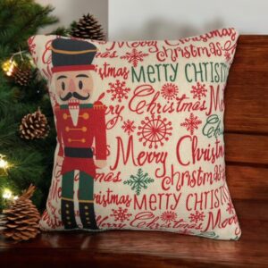 Cojín navideño Cascanueces y letras navideñas – NAV044