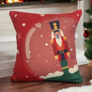 Cojín navideño Cascanueces rojo con estrellas – NAV049